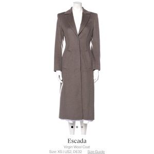 Escada 100% virgin wool grey coat barely worn
